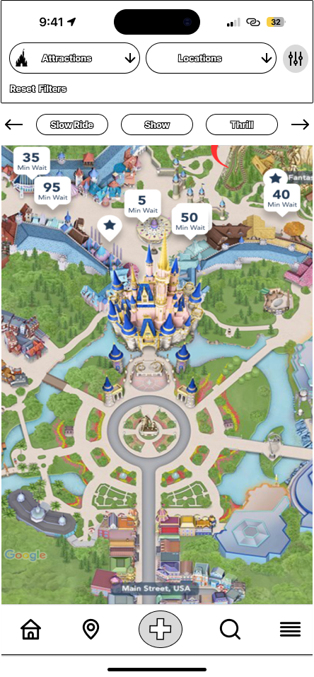 Low Fidelity Map Screen